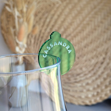 Transparent Acrylic Bauble Drink Tags
