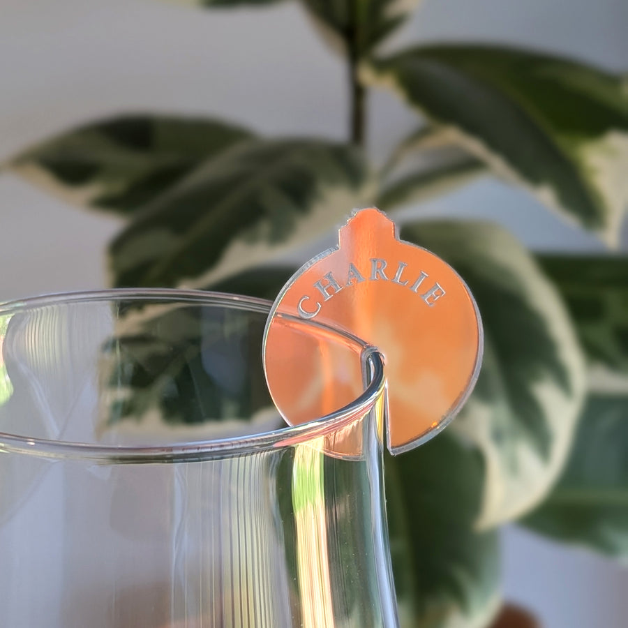 Iridescent Acrylic Bauble Drink Tags