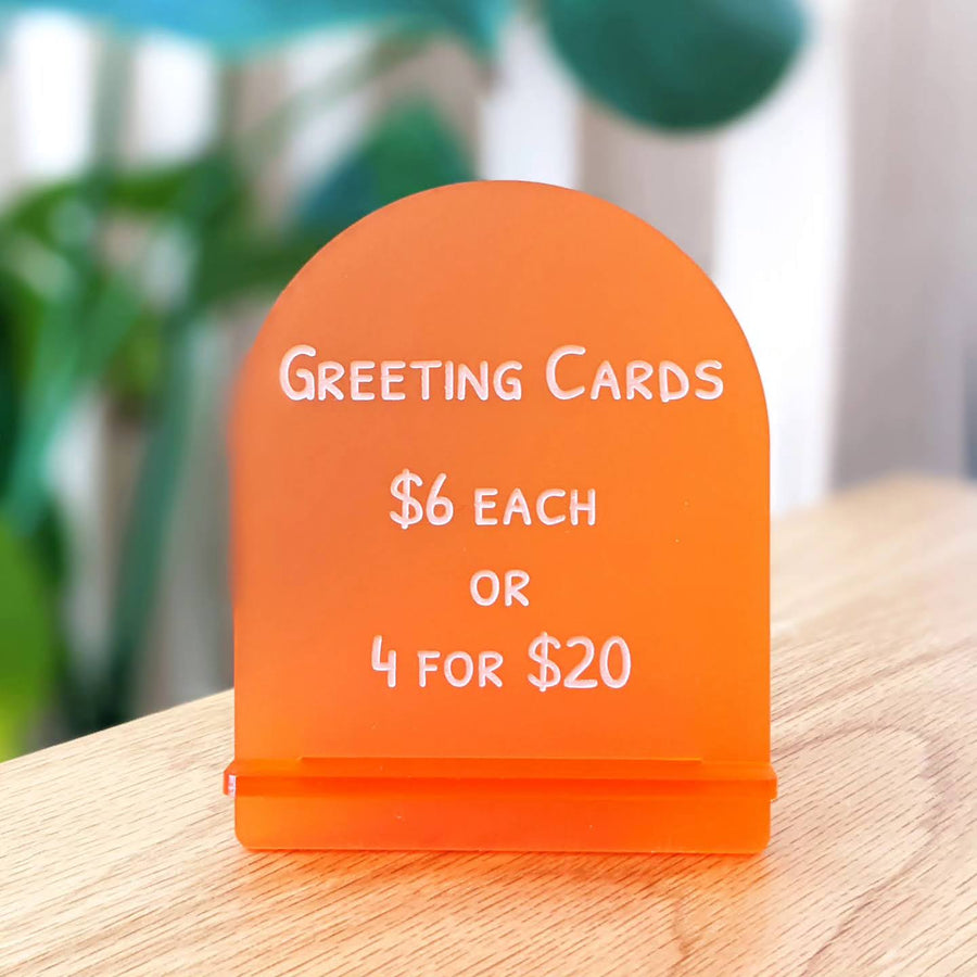 Arch Jelly Frosted Acrylic Price Sign