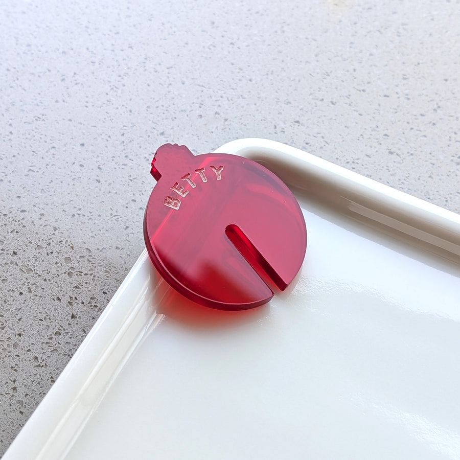 Transparent Acrylic Bauble Drink Tags