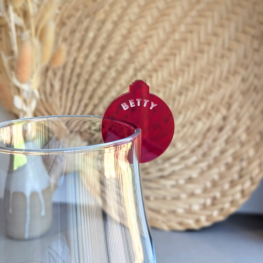 Transparent Acrylic Bauble Drink Tags