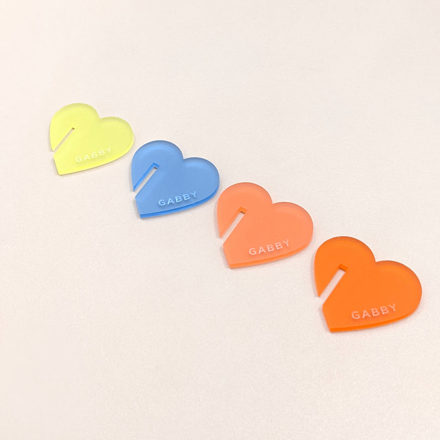 Heart Shape Jelly Frosted Acrylic Drink Tags