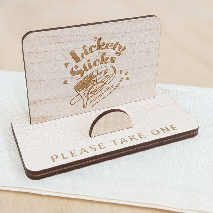 Maple Business card holder on an angle