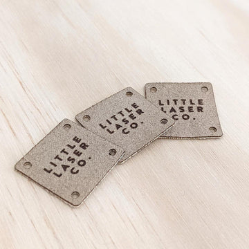 Square Macro Suede Fabric Tags