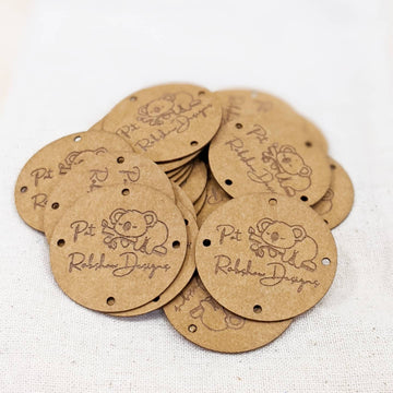 Laser cut Paper Fabric Tags with Koala