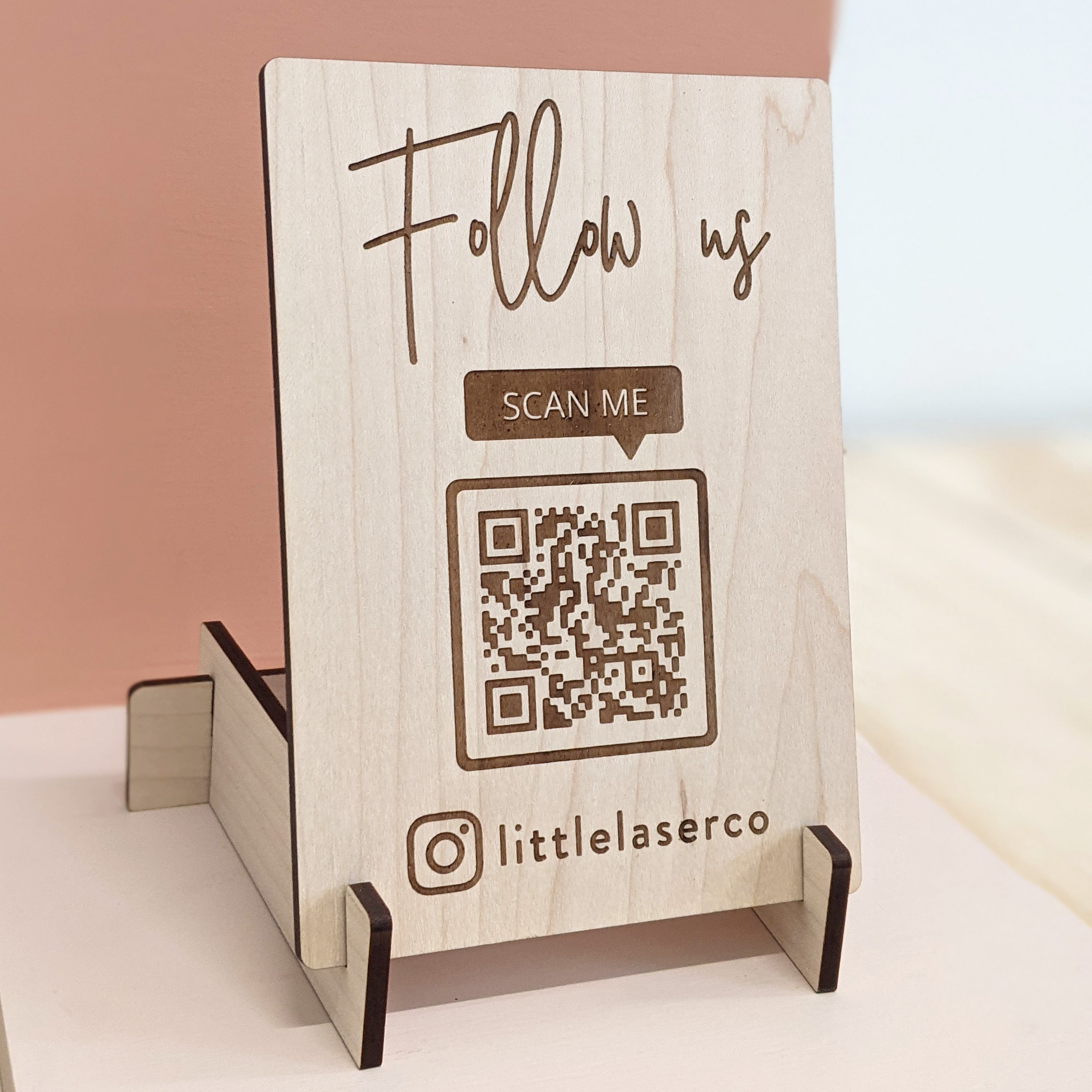 Rectangle Qr Code Social Media Sign – LITTLELASERCO