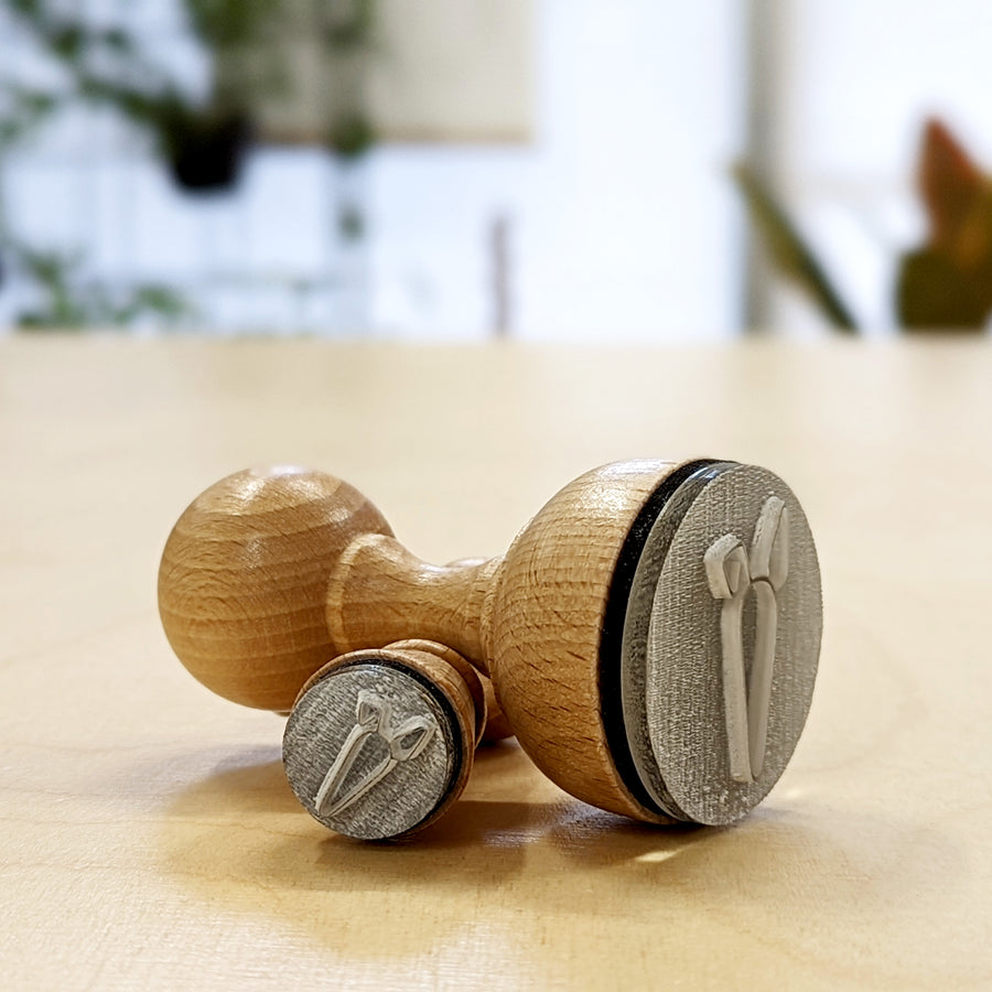 Two Acrylic Pottery Stamps on wooden handles