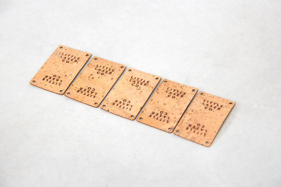Rectangle Fold Cork Fabric Tags